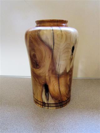 Yew vase by Pat Hughes